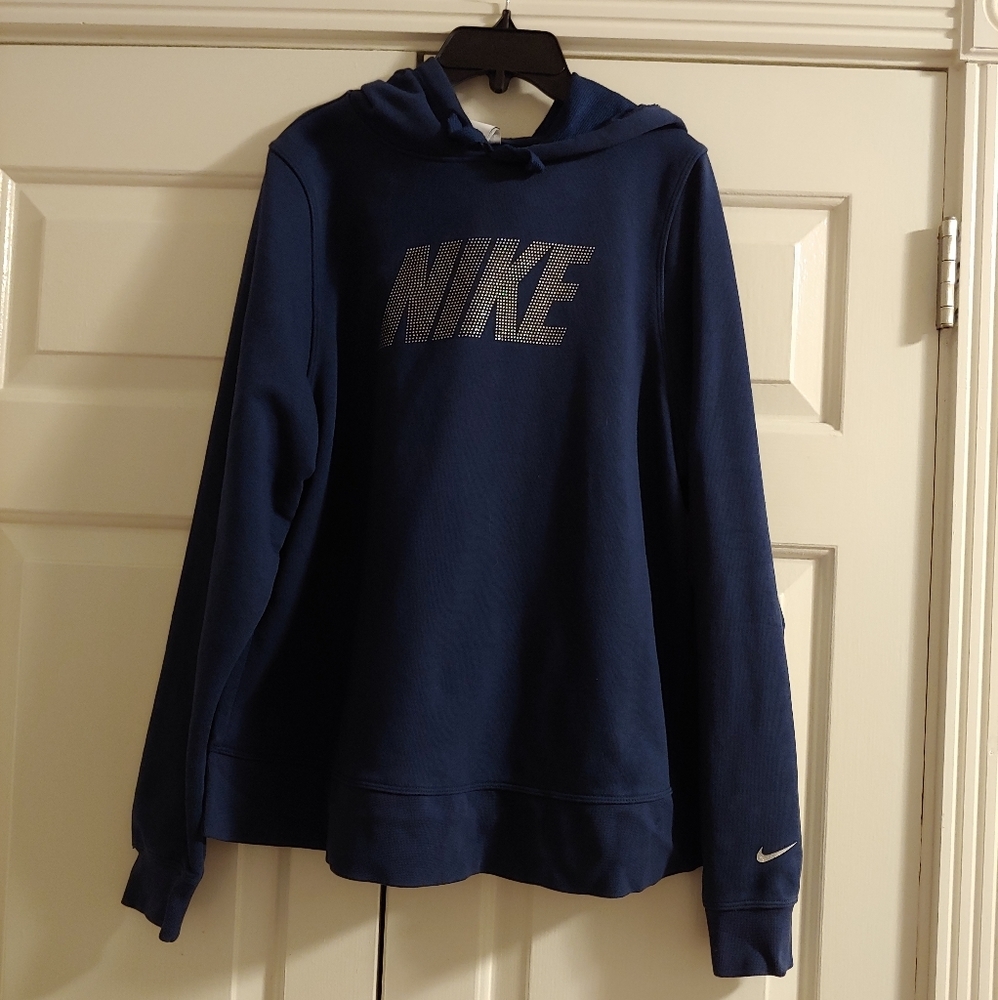 Nike logo oversized Hoodie Navy Blue Size S